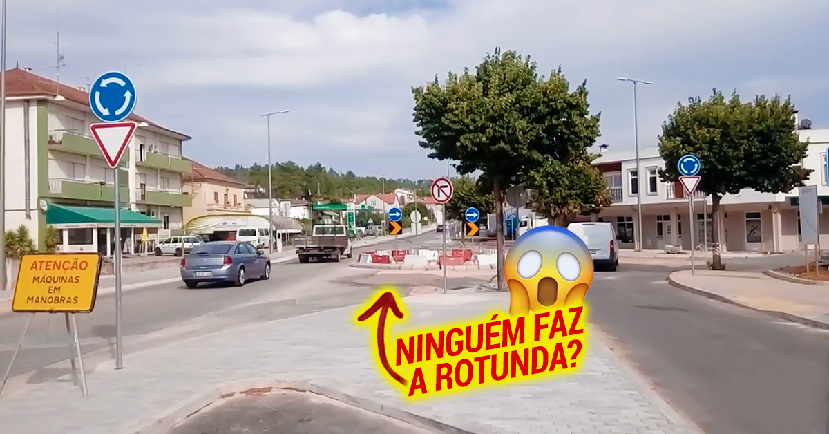 Portugal: Ninguem respeita a nova rotunda da Serta?