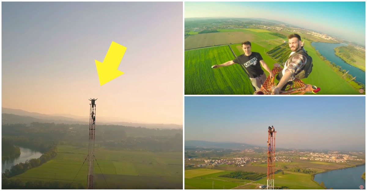 Subiram uma torre de rádio com 150 metros de altura em Braga