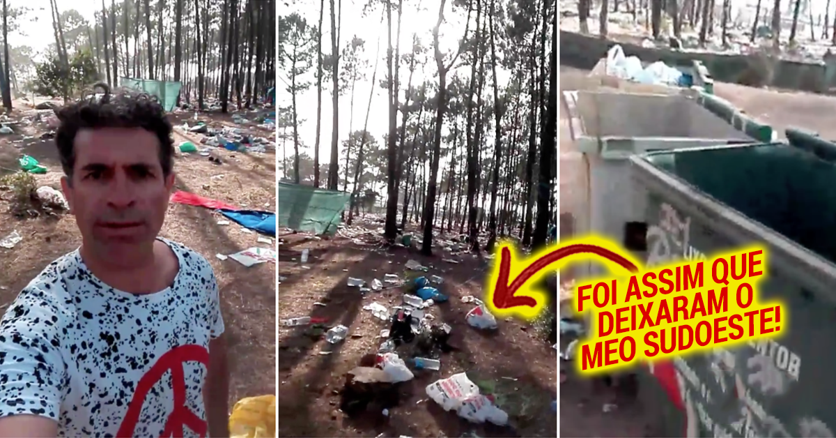 Vídeo mostra o lixo deixado por campistas no festival MEO Sudoeste