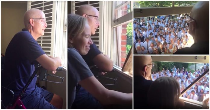 400 alunos cantam serenata em homenagem a professor que luta contra o cancro