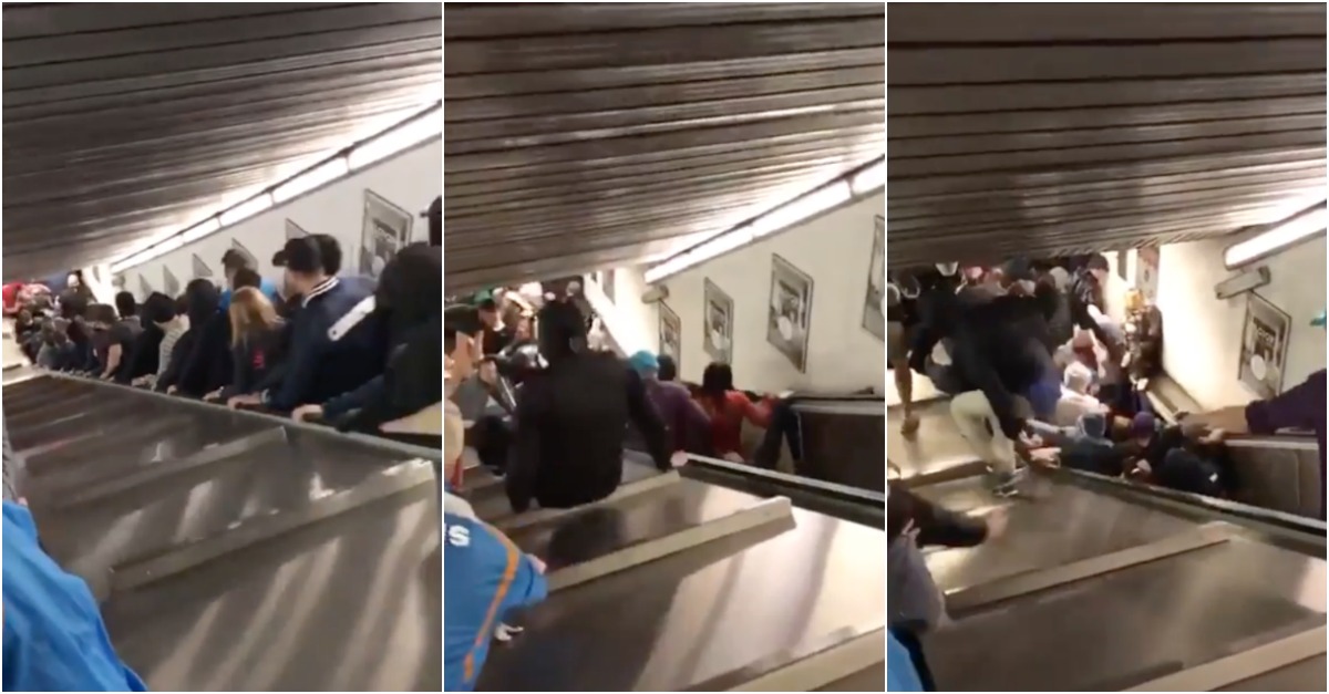 Escada rolante do metro de Roma fica possuída pelo diabo
