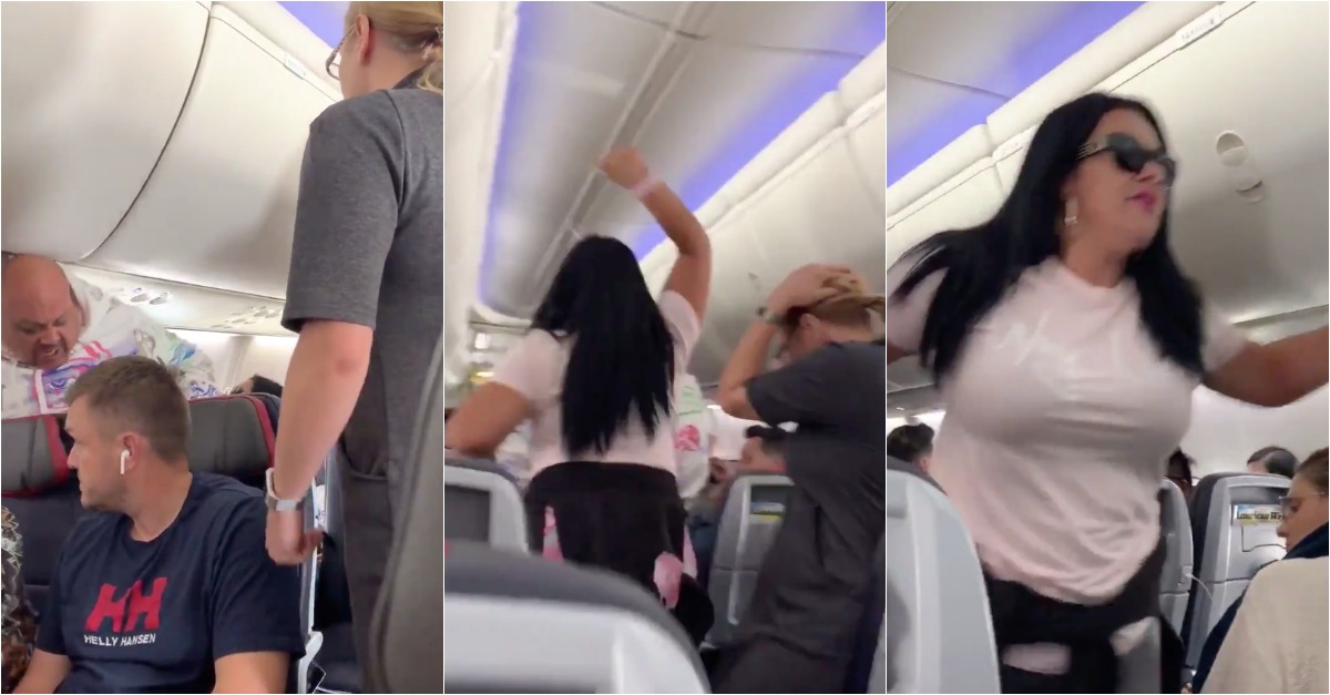 Mulher filmada a partir computador na cabeça do namorado em voo