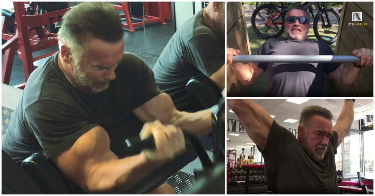 Arnold Schwarzenegger mostra que aos 71 anos continua a treinar pesado