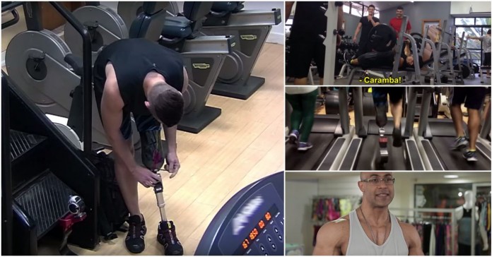 Câmeras escondidas gravam reações de pessoas ao verem atletas paralímpicos a treinar no ginásio