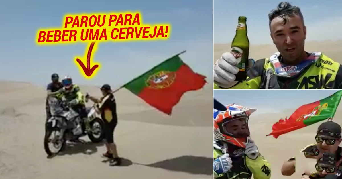 Português no Dakar faz paragem para beber uma cerveja com amigos
