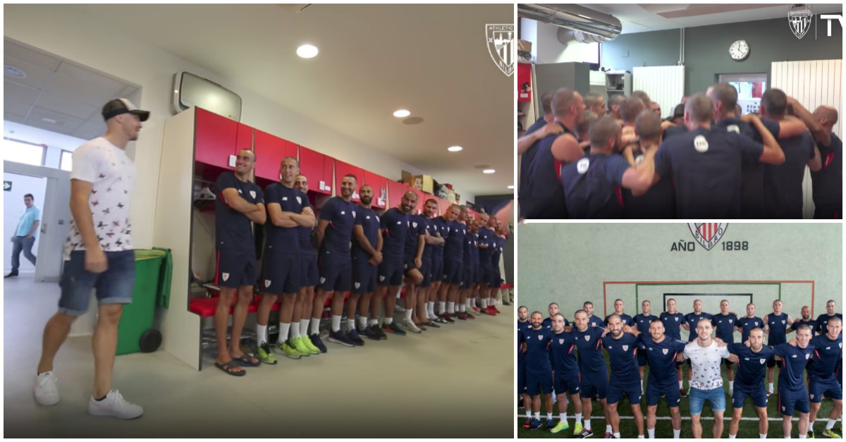 Jogadores do At. Bilbao surpreendem companheiro de equipa que foi diagnosticado com cancro