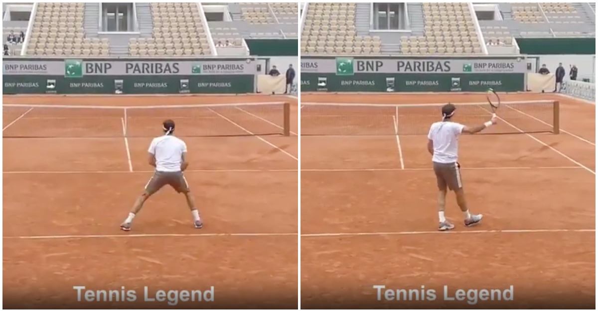 Roger Federer mostra como se domina uma bola de ténis