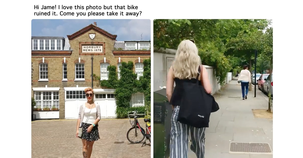 Pediu ajuda a mestre do Photoshop para tirar bicicleta da foto... o resultado é brutal!