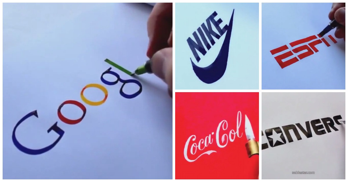 Artista mostra em vídeo o seu talento a desenhar à mão logotipos de famosas marcas