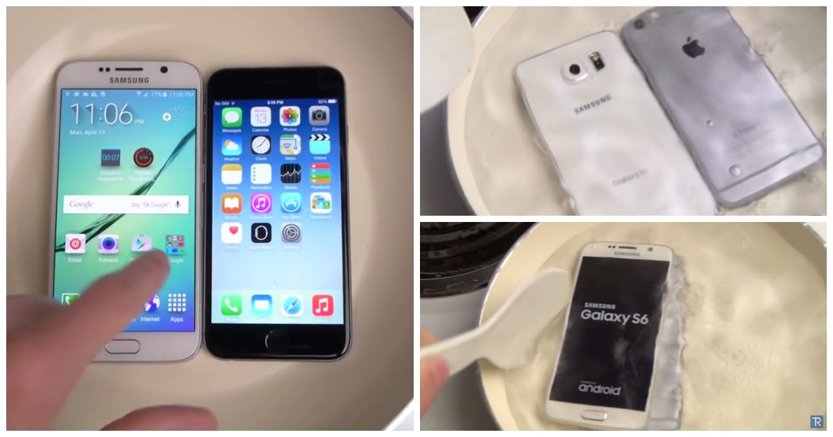 Colocou um iPhone 6 e um Galaxy S6 em água a ferver só para ver qual aguentava mais tempo ligado