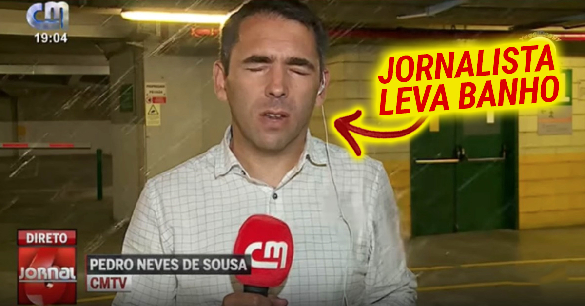 Jornalista da CMTV leva banho em direto da garagem do estádio de Alvalade