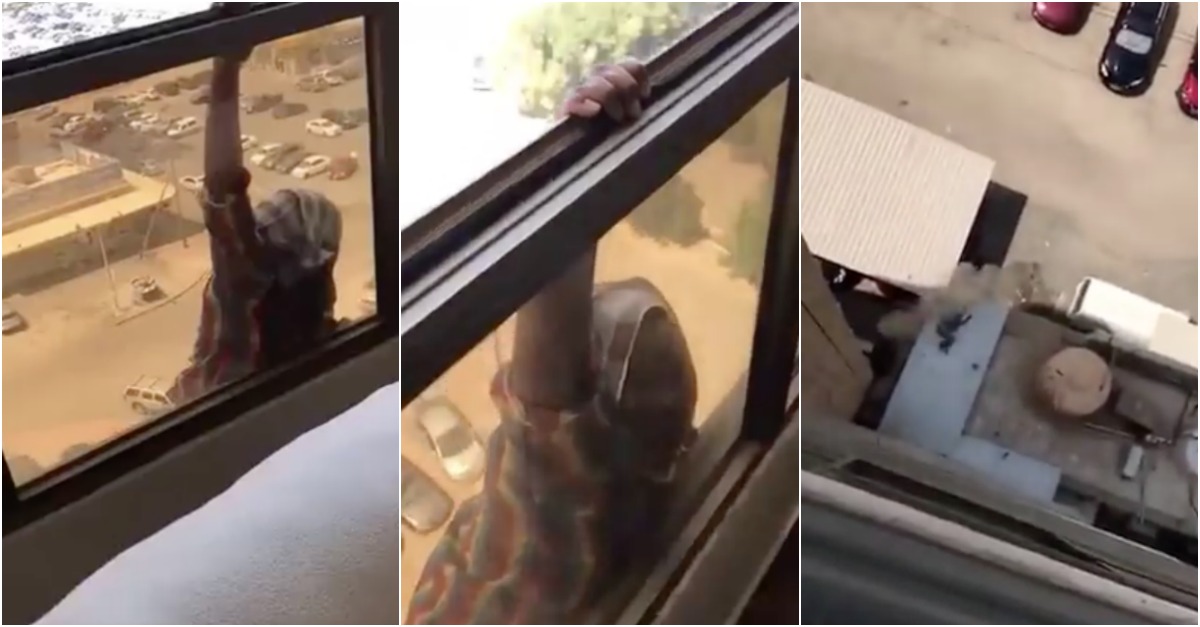 Mulher filma empregada a cair do 7º andar em vez de a ajudar