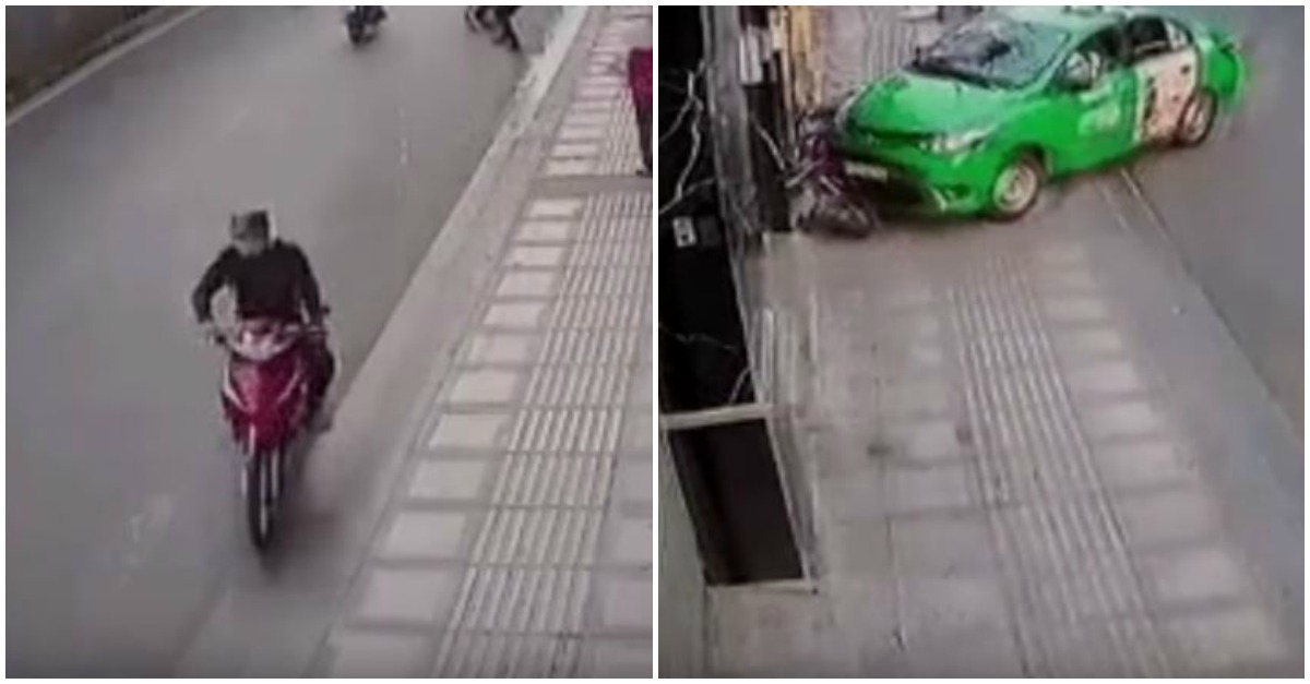 Ladrão que fugia de mota foi apanhado por taxista que sacrificou o próprio carro