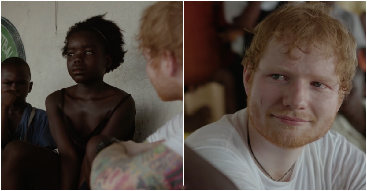 Ed Sheeran chora ao cantar com menina que perdeu o pai vítima de Ébola