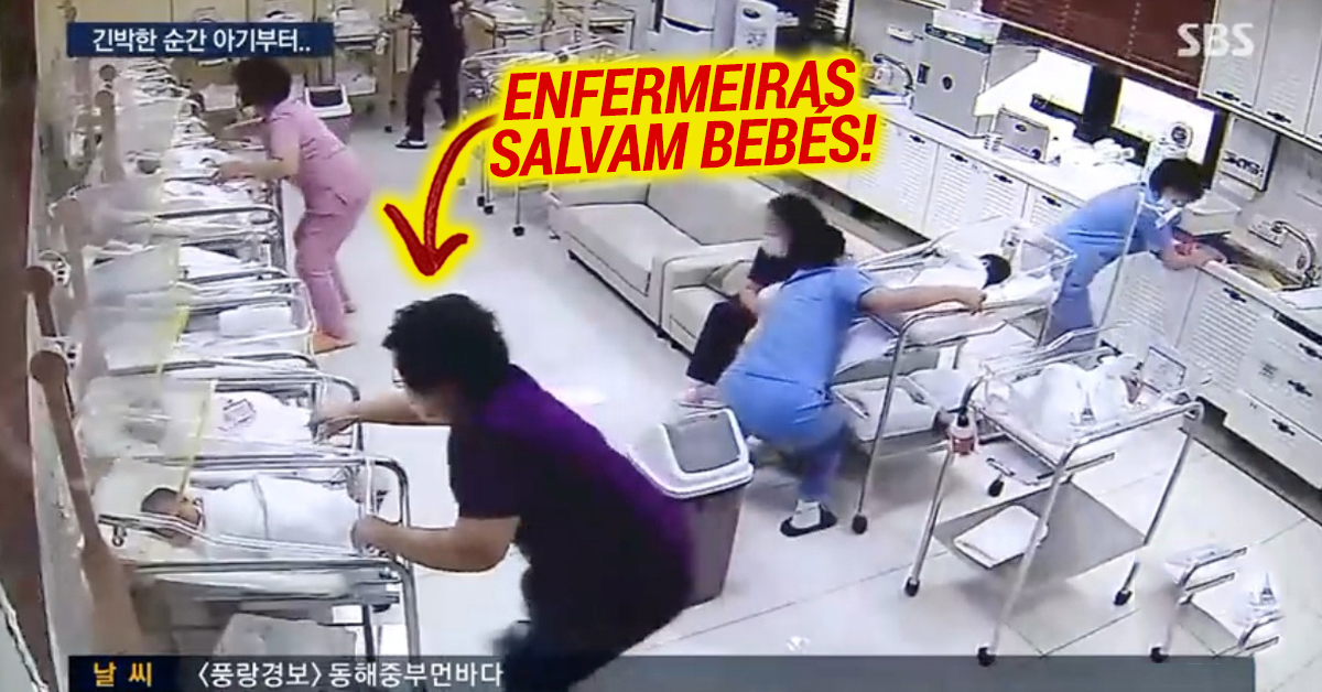 Enfermeiras de uma maternidade salvam bebés durante terramoto