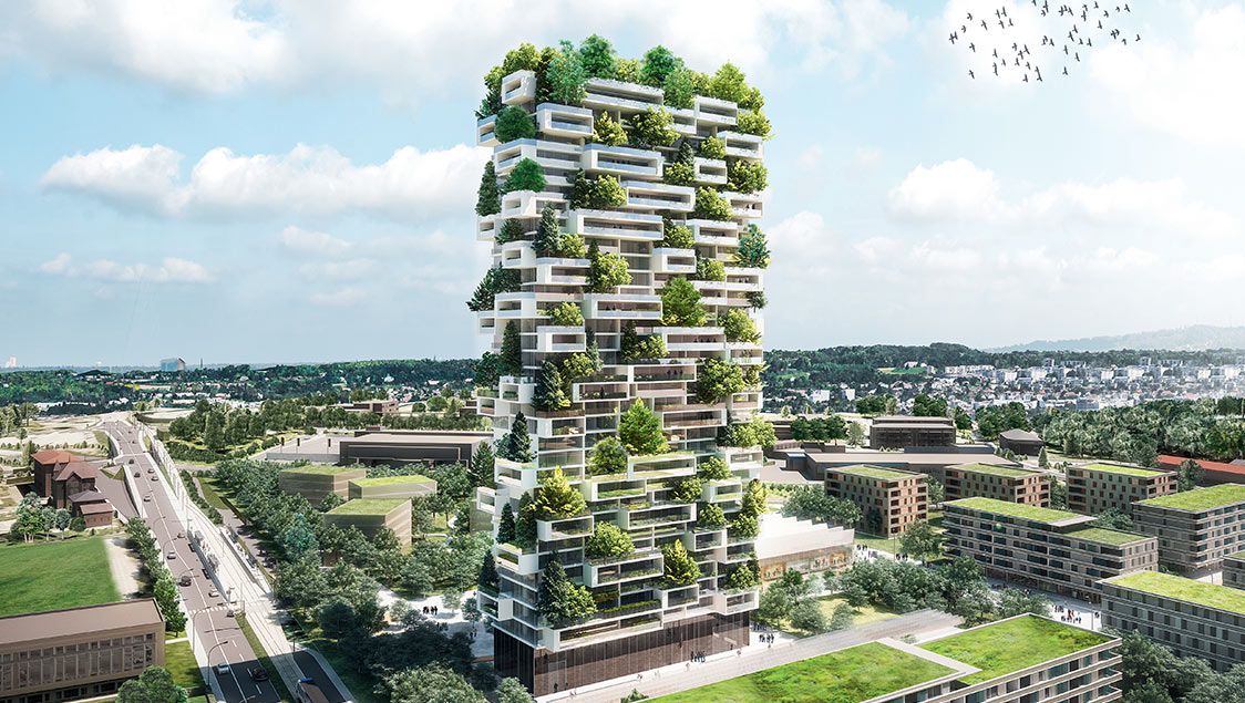 Suiça vai ter o primeiro prédio de apartamentos com 117 metros de altura coberto com plantas