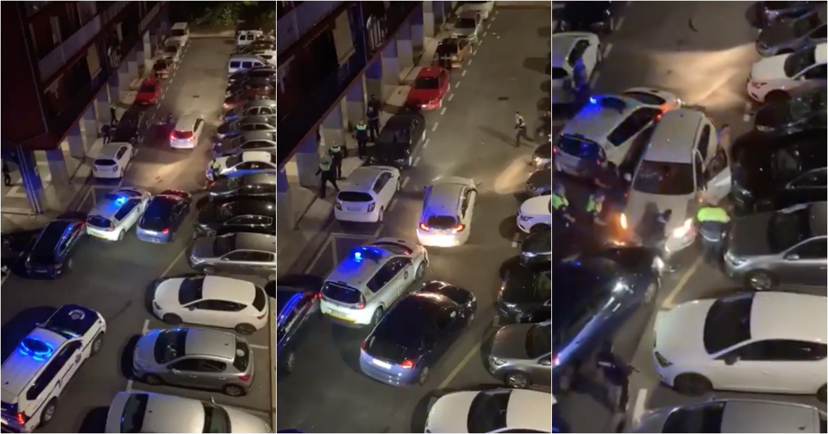 Condutor espanhol tenta fugir em rua sem saída após ficar bloqueado pela polícia