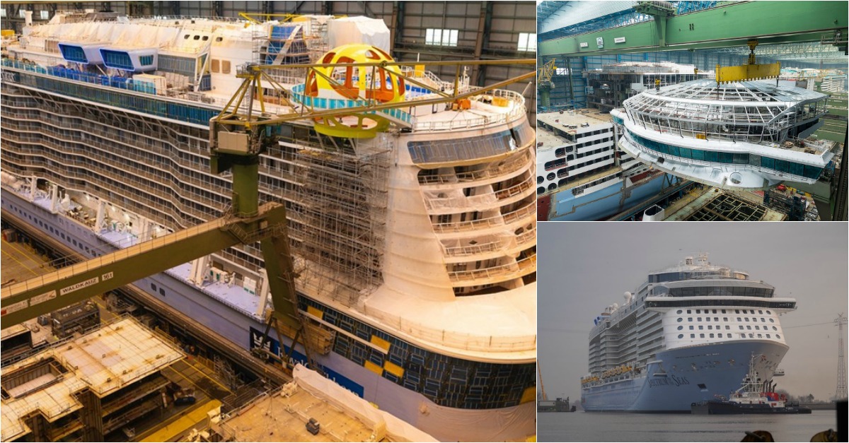 A construção do Spectrum of the Seas… um navio de 340 metros para 4246 passageiros e 1551 tripulantes