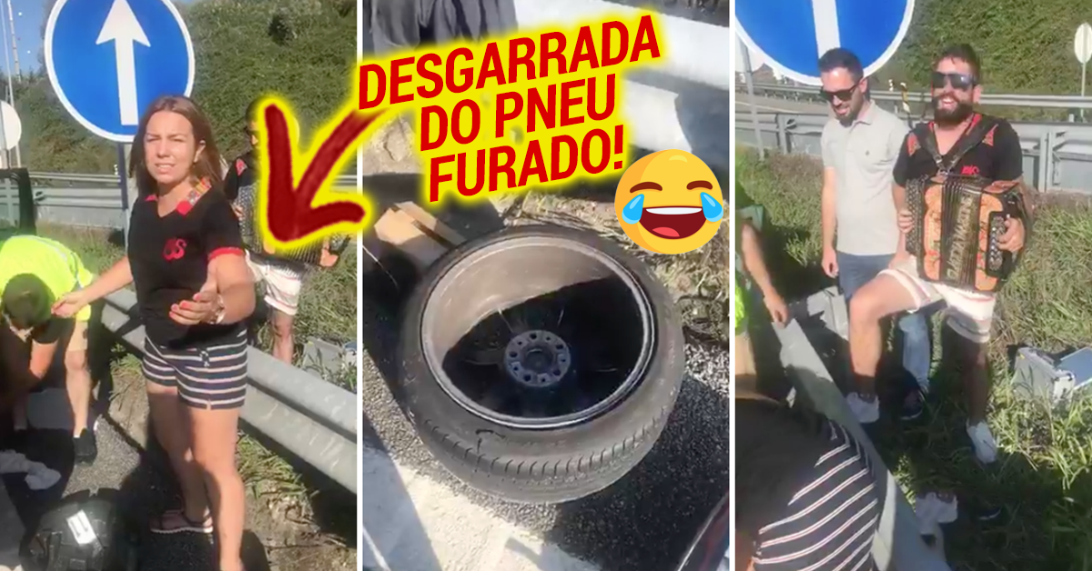 Depois da música para a GNR após multa. Eis a desgarrada do pneu furado!
