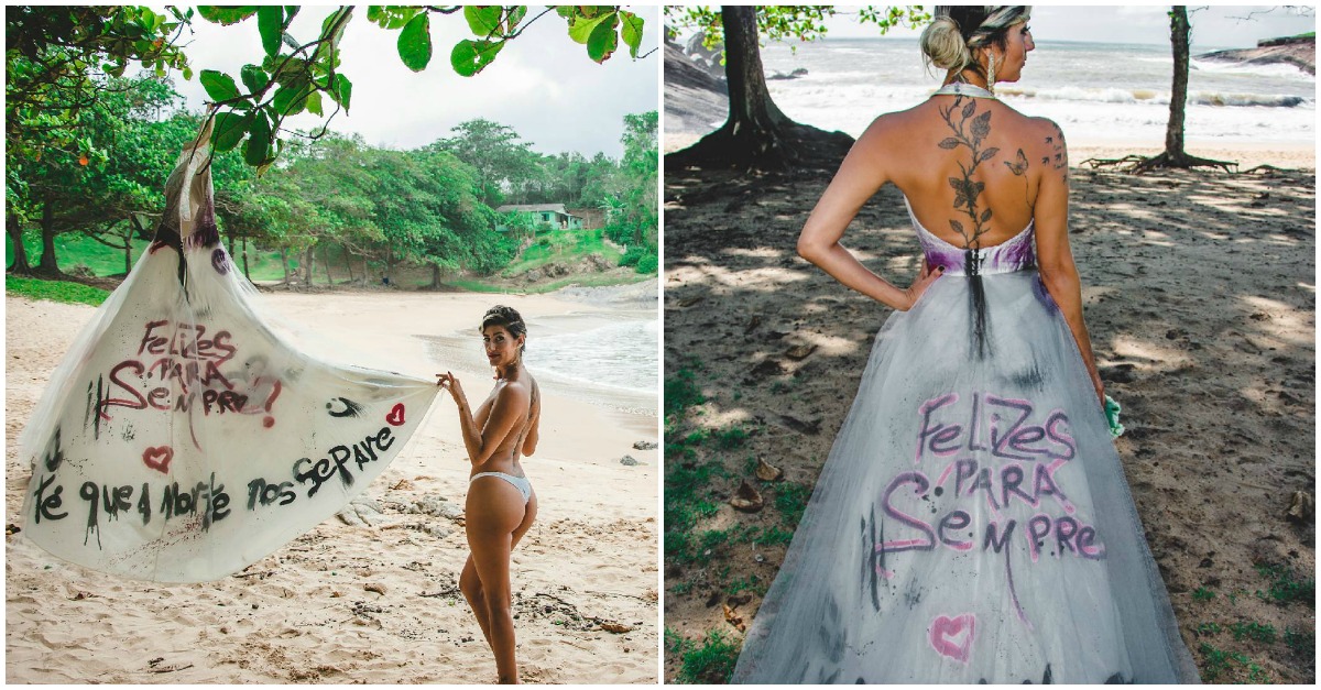 Foi traída 2 meses após casamento então fez sessão fotográfica para comemorar o divórcio