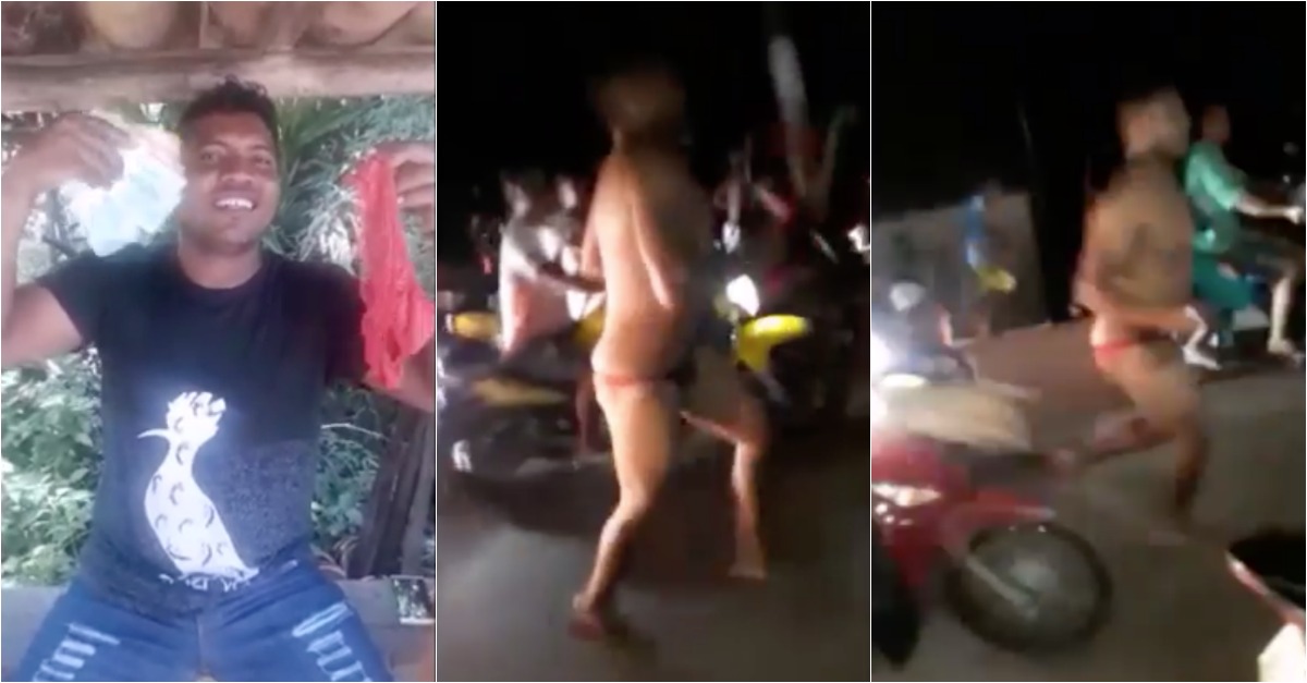 Apostou na derrota do Flamengo e teve de correr com cuecas de mulher
