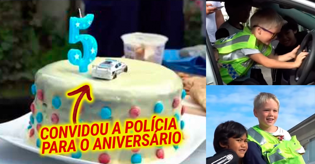 Menino de 5 anos convidou a polícia para o seu aniversário e eles apareceram