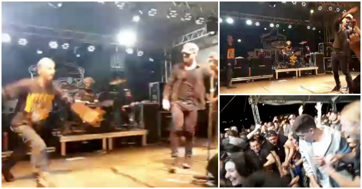 Para saltar sobre público num concerto é preciso ter tudo bem apertado