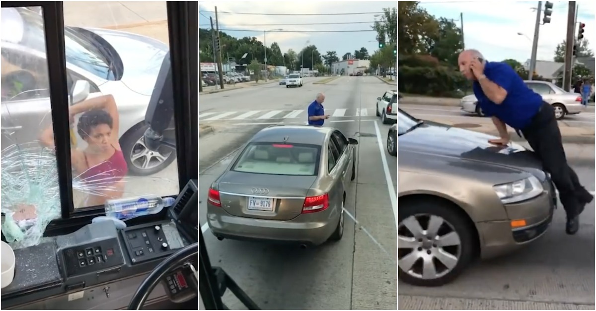 Condutora ataca autocarro com ferro e atropela motorista