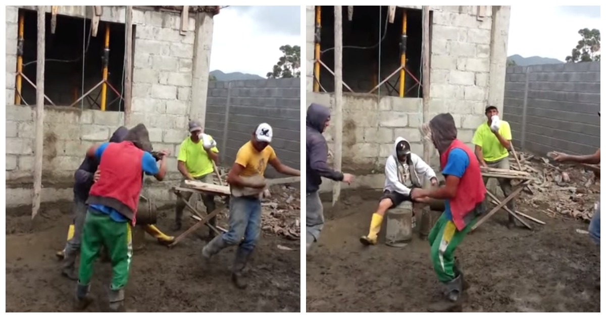 Vê o que estes trolhas fizeram quando o patrão saiu da obra