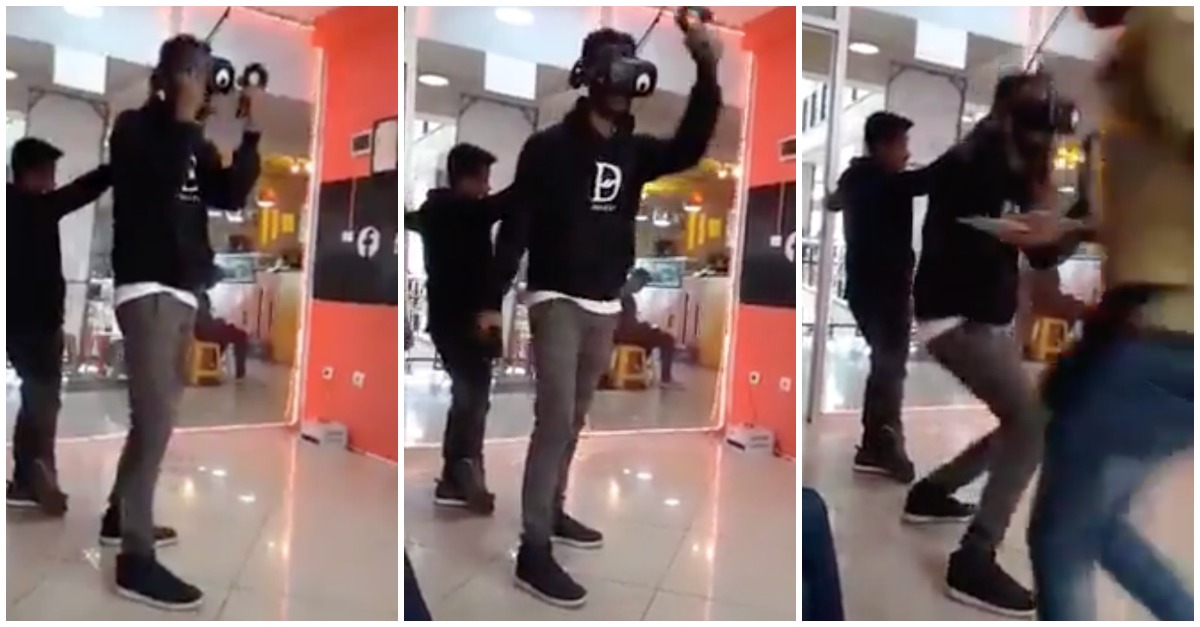 Quando um jogo de boxe em realidade virtual se torna extremamente... REAL!