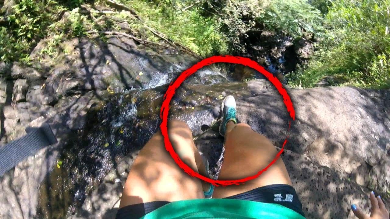 Mulher cai de cascata e parte 10 costelas... mas filma tudo