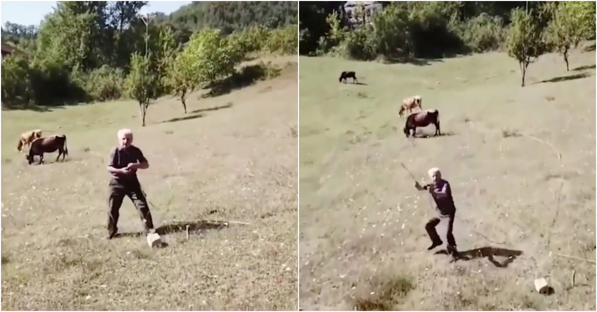 A reação (compreensível) de um pastor ao ver um drone pela 1ª vez