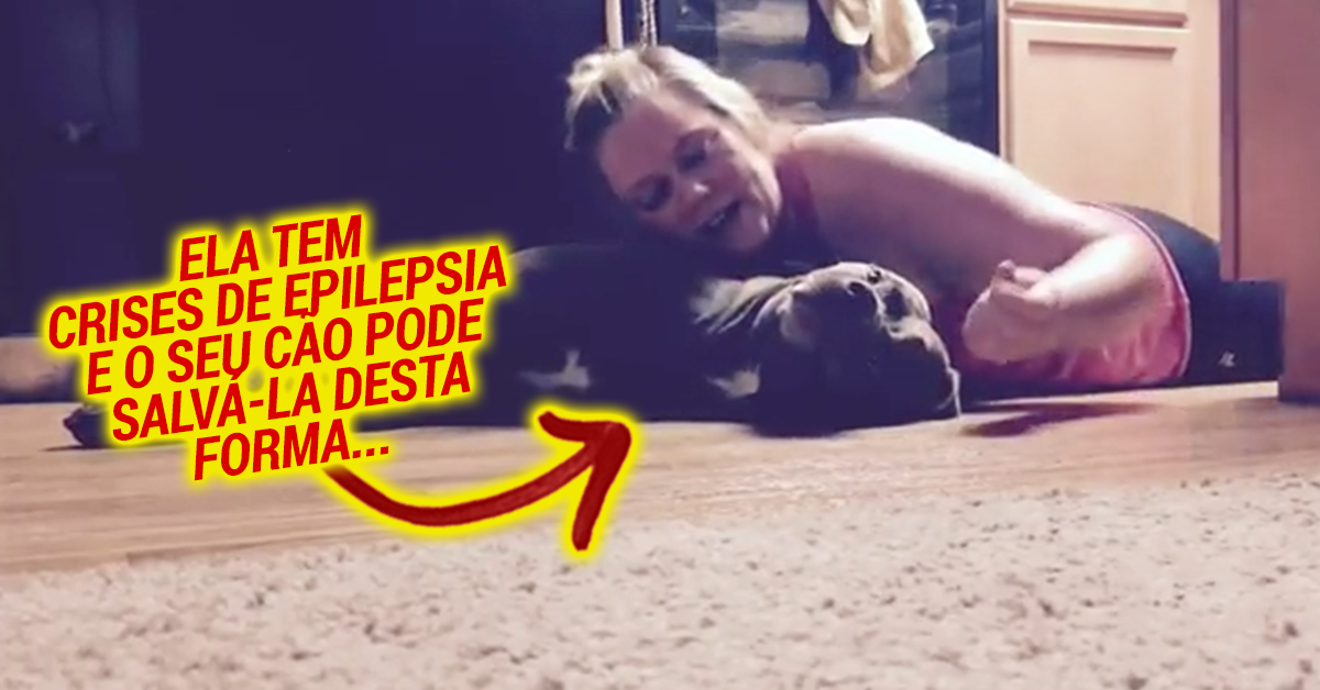 Este cão foi treinado para proteger a cabeça da dona durante crises de epilepsia