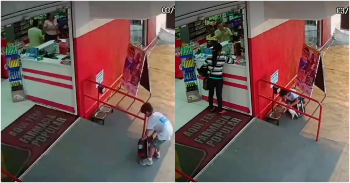 Menino salva cãozinho abandonado e leva-o na mochila para lhe dar de comer