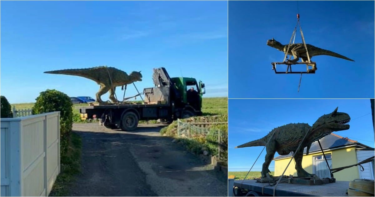 Pai encomenda dinossauro para o filho e é surpreendido pelo tamanho