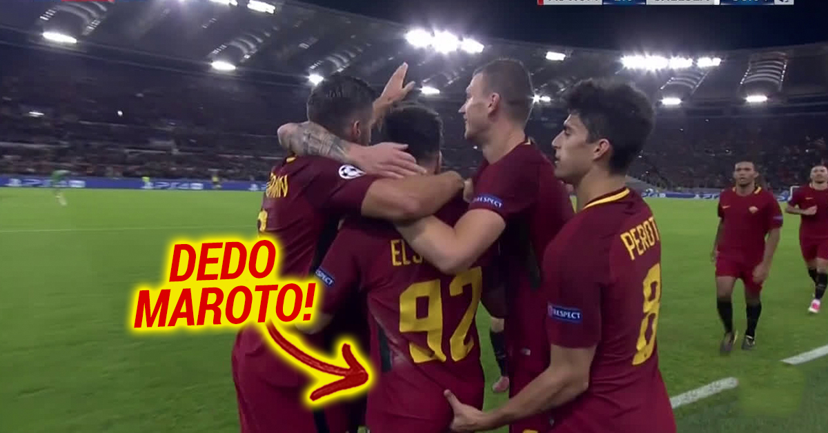 O dedo maroto de Diego Perotti no festejo do golo de El Shaarawy