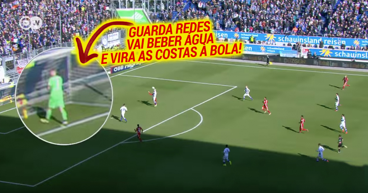 Guarda-redes vira as costas à bola para beber água... e sofre golo!
