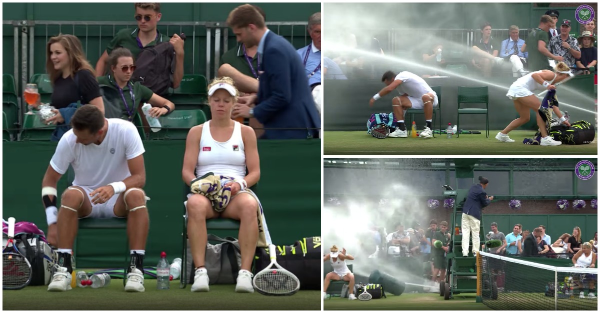 Sistema de rega surpreende tenistas em Wimbledon