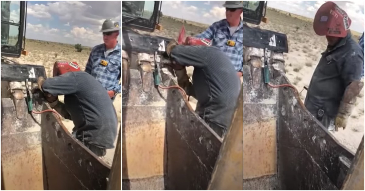 Trabalhador tira colega do sério quando este tentava soldar e não via nada