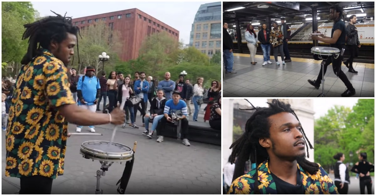 Baterista de rua em Nova Iorque ganha até 400 dólares por dia