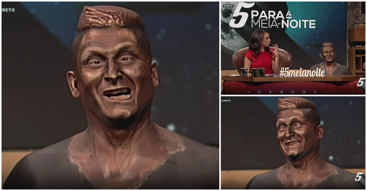 Busto do Cristiano Ronaldo volta ao 5 Para a Meia-Noite para falar dos atuais casos do craque