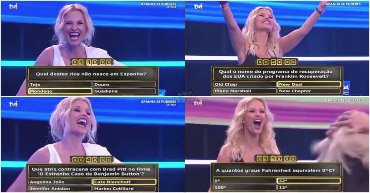 Gritos de Cristina Ferreira no concurso Apanha se Puderes reunidos em vídeo