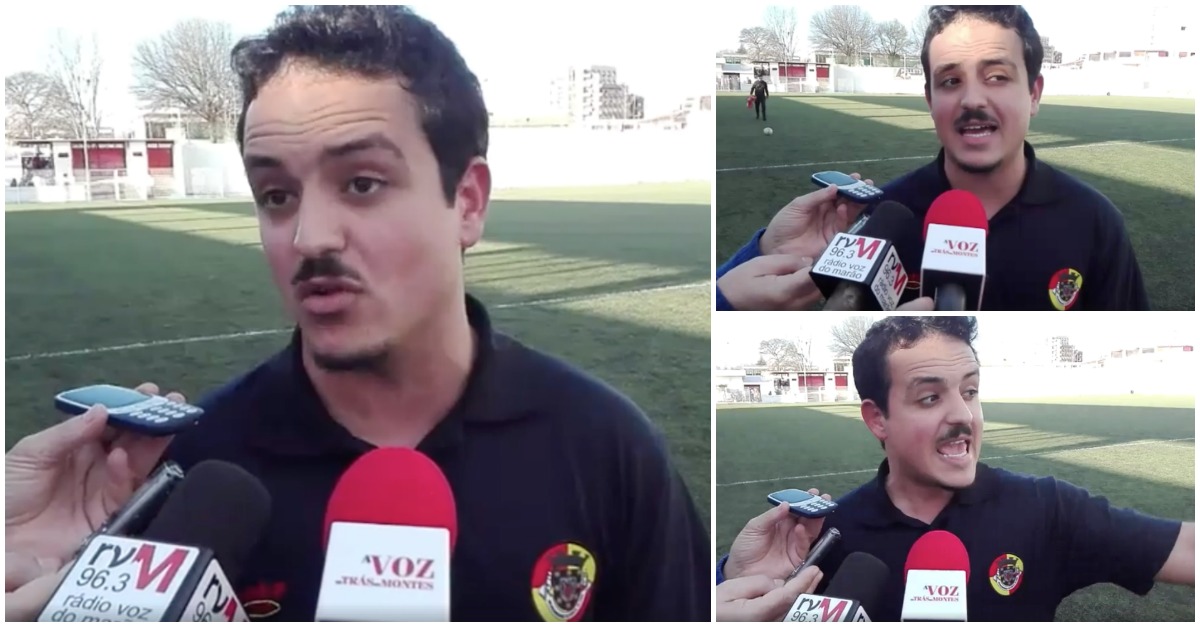 Treinador do Mondinense e a conferência de imprensa onde fala de um plantel pornográfico