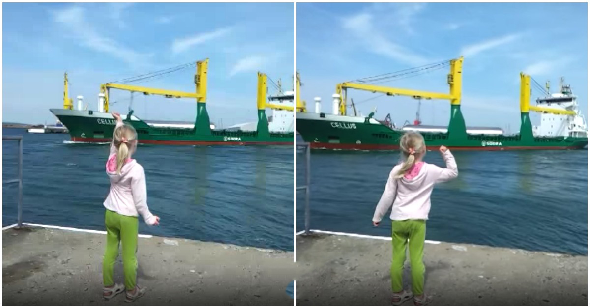 Menina implorou a capitão de navio que buzinasse... mas não esperava o resultado!