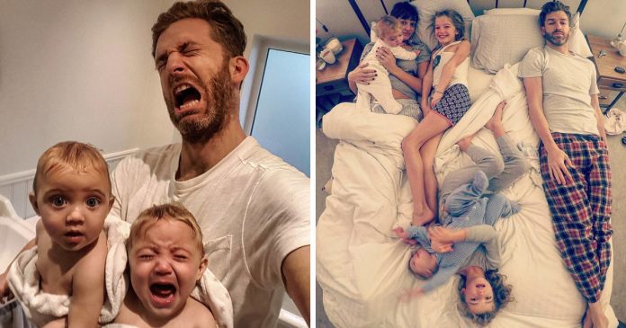Pai de quatro meninas faz furor no Instagram ao partilhar o seu dia a dia