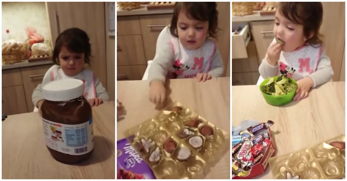 Menina que odeia chocolates troca todos os doces por um bom parto de... brócolos!