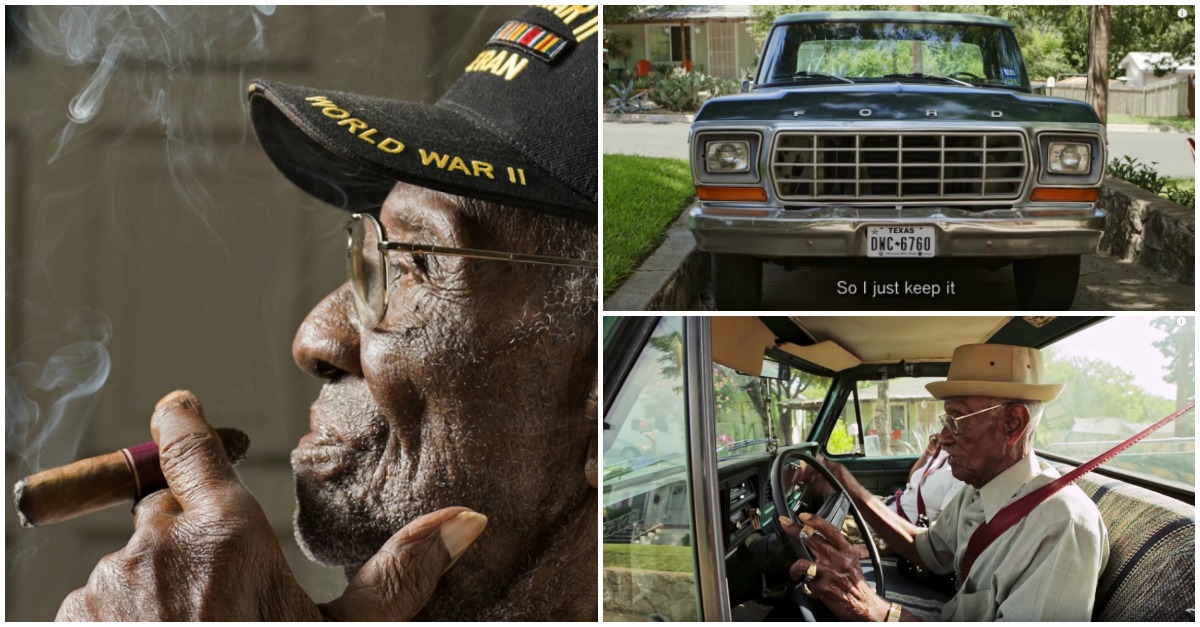 Tem 110 anos e ainda fuma o seu charuto e guia a velha pick up