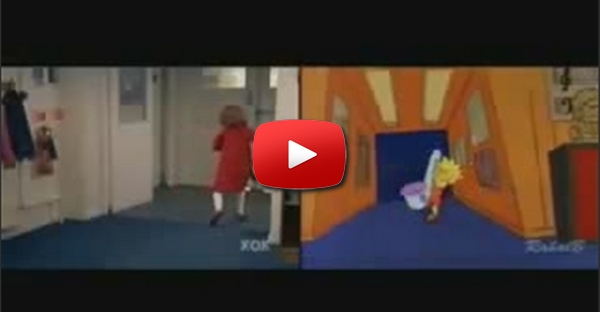 Cartoon vs. Real Life - The Simpsons Intro