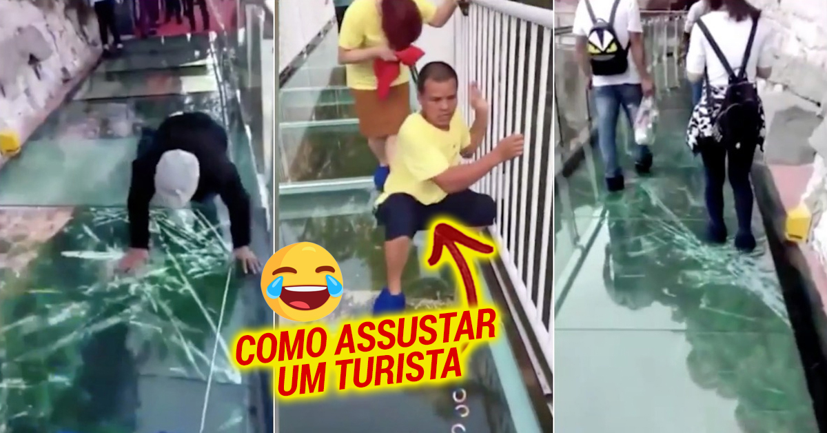 Ponte de vidro na China simula partir para desespero dos turistas