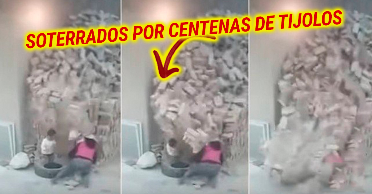 Irmãos foram soterrados por centenas de tijolos, mas sobreviveram